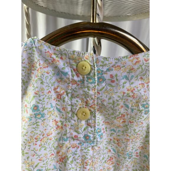 Oh Kosh B' Gosh Dress Retro Cotton Yellow Floral Contrast Hem Sleeve Bows Size 4 - Picture 5 of 8